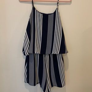 Navy striped romper. Never worn.